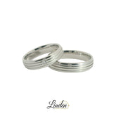 Silber 925 rhodinierte Partnerringe – Freundschaftsringe Set für Paare – Damen- & Herrenring | LS-56/5 & LSZ-57/5